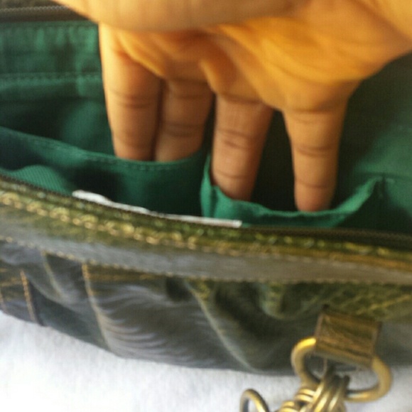 Emilie M. Green/Brownish Faux Snake Skin Purse - Picture 7 of 8